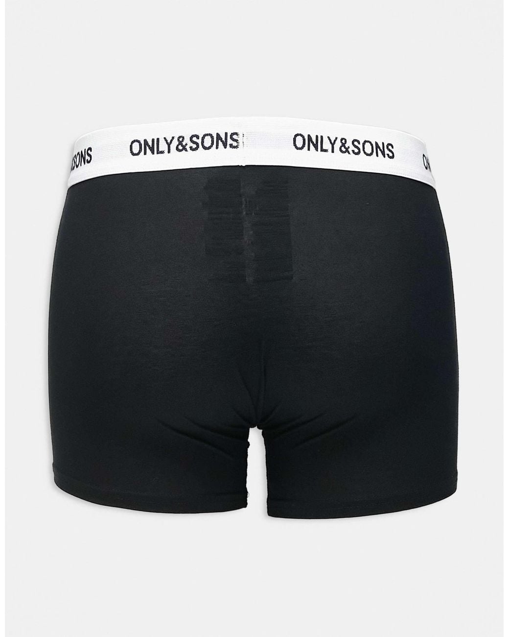 Only & Sons Black 5 Pack Trunks for men