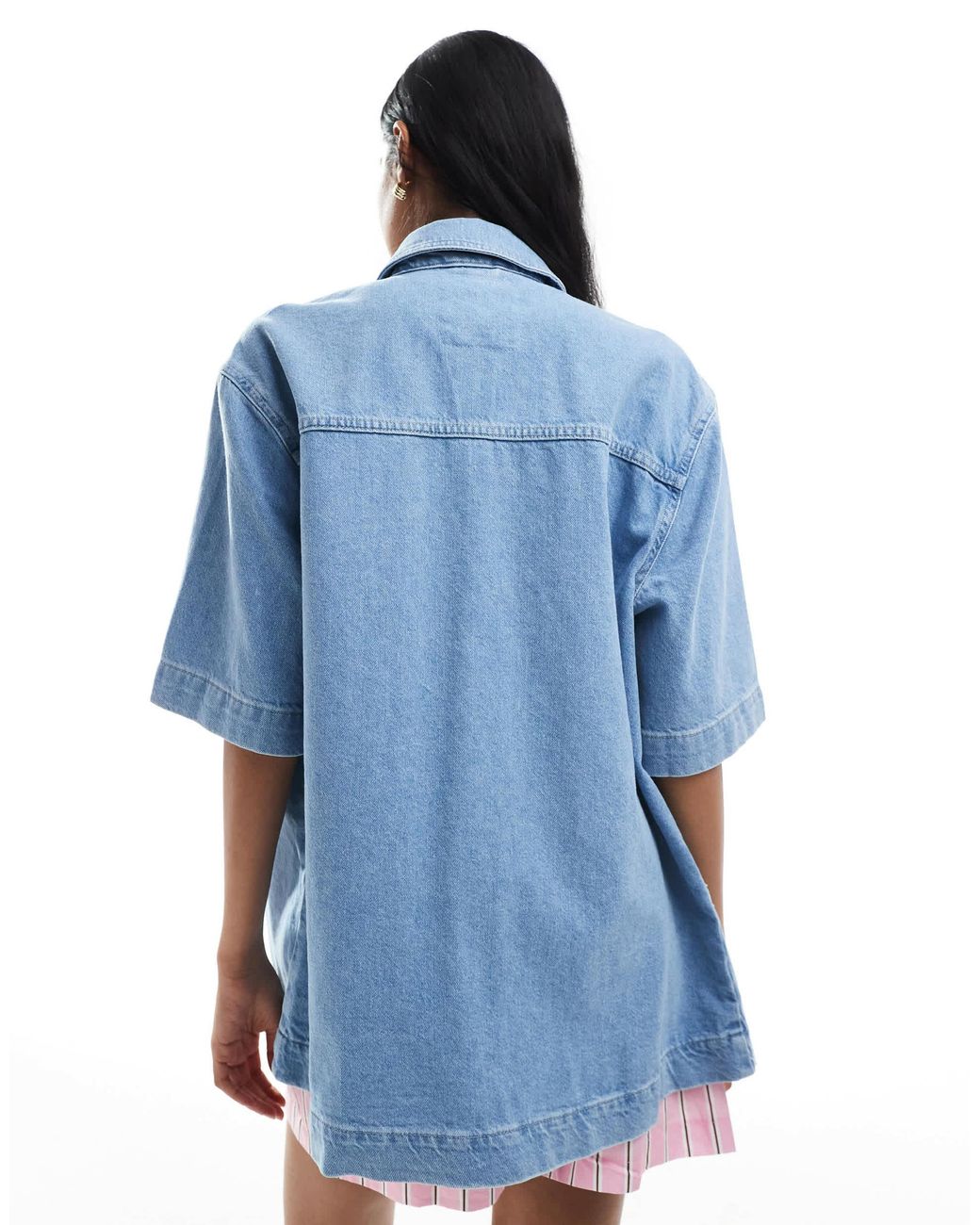 ONLY Blue – kurzärmliges oversize-hemd
