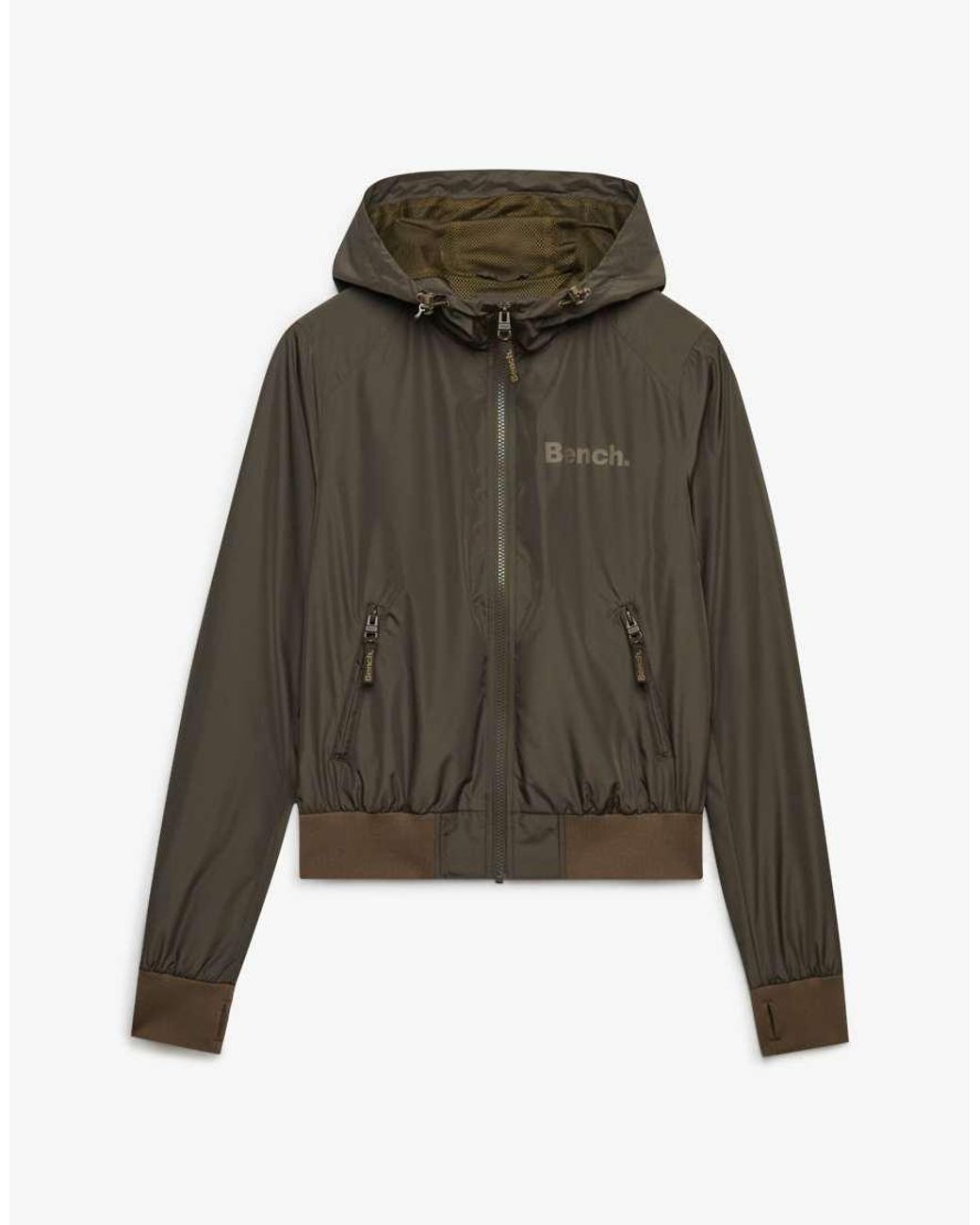 Bench x Superdry & Co Brown Hooded Shell Bomber Jacket