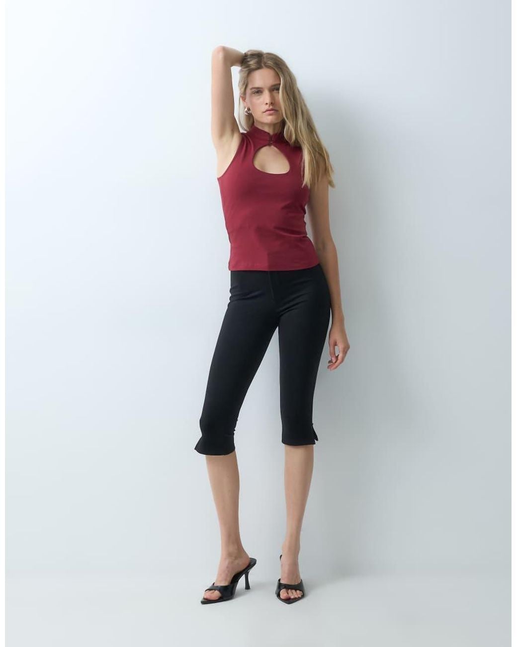 JJXX Red Top With Keyhole Detail