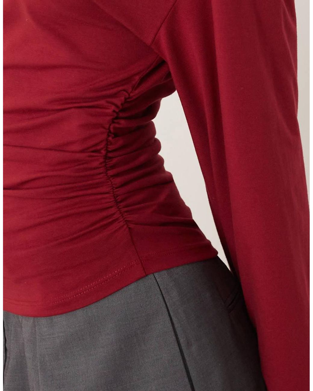 Gina Tricot Red Wide Sleeve Top