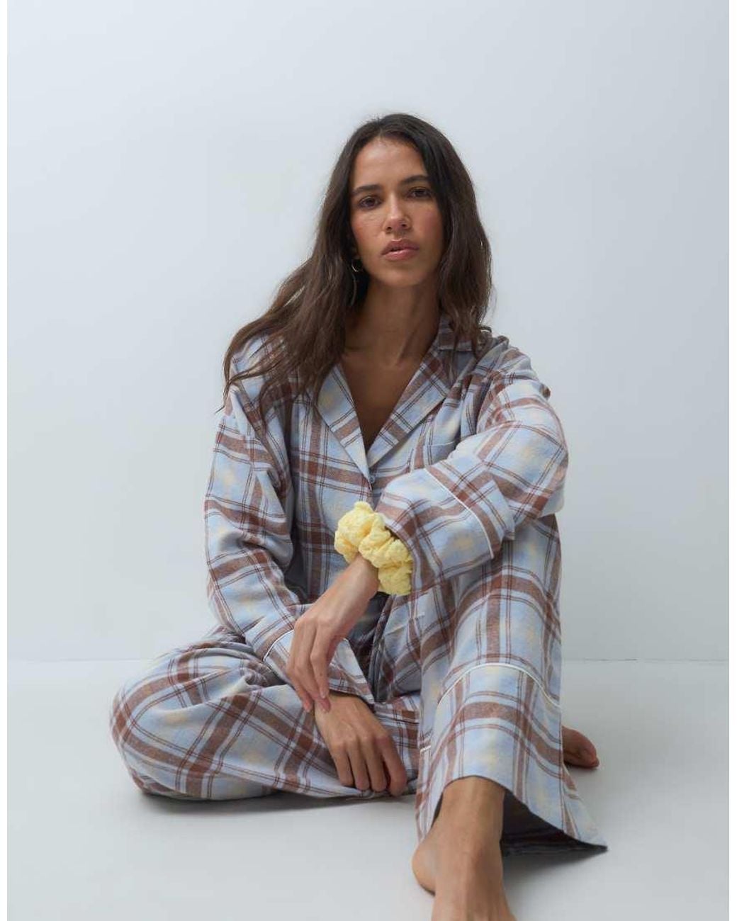 ASOS White Long Sleeve Woven Pyjama Set