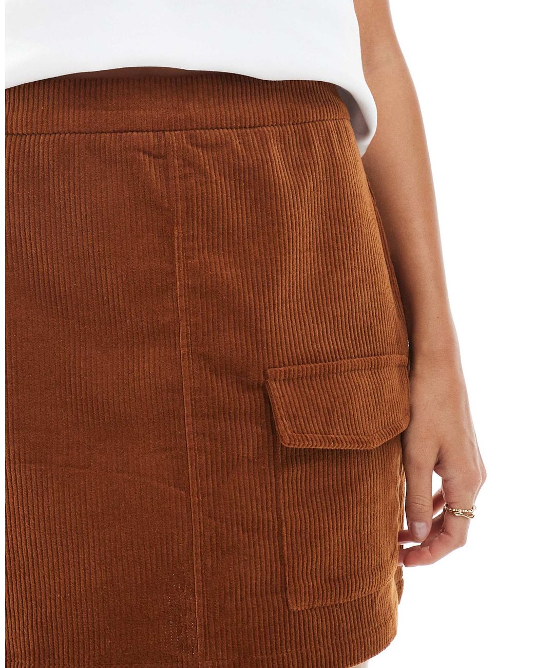 Threadbare White – cord-minirock