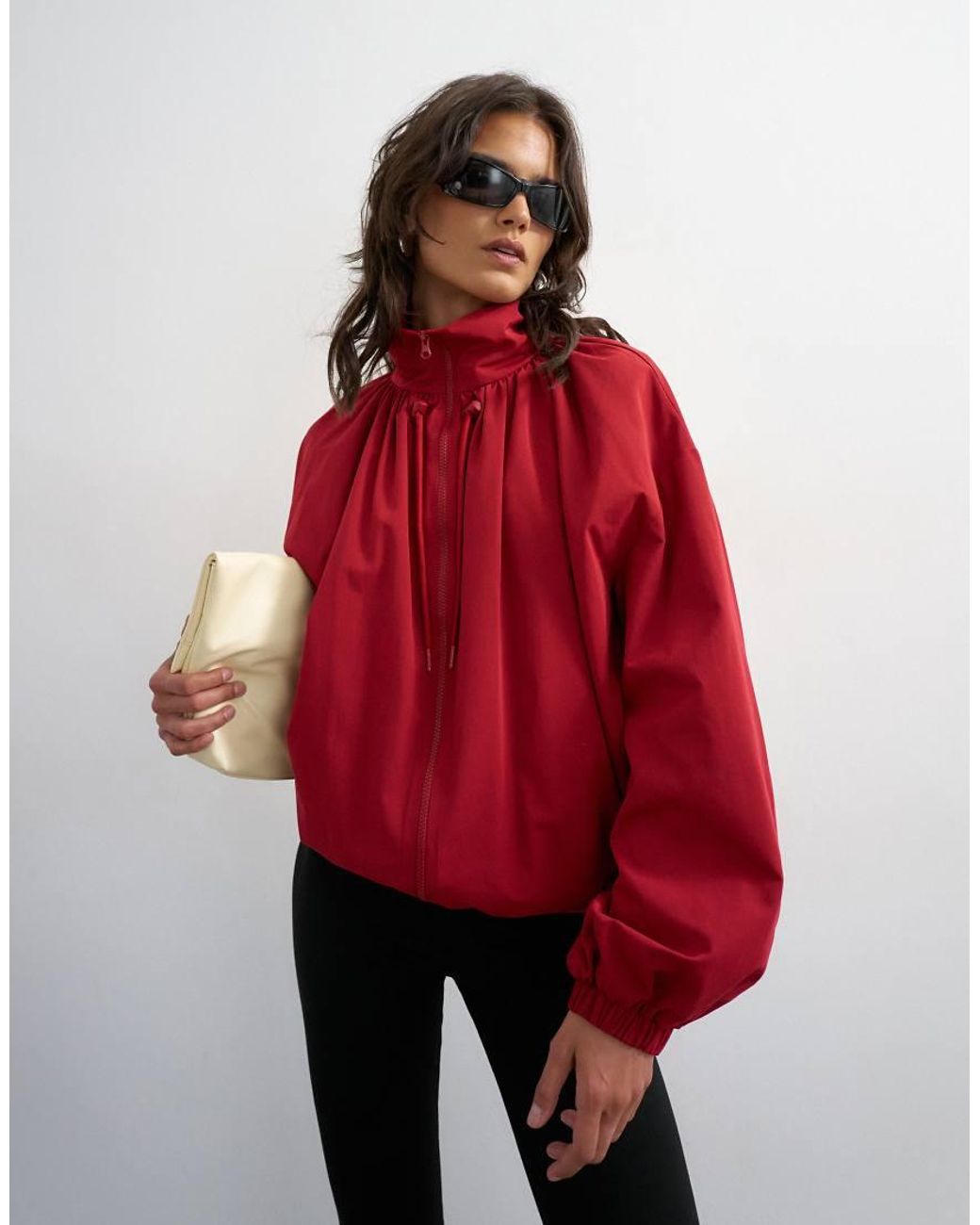 TOPSHOP Red Anorak Jacket