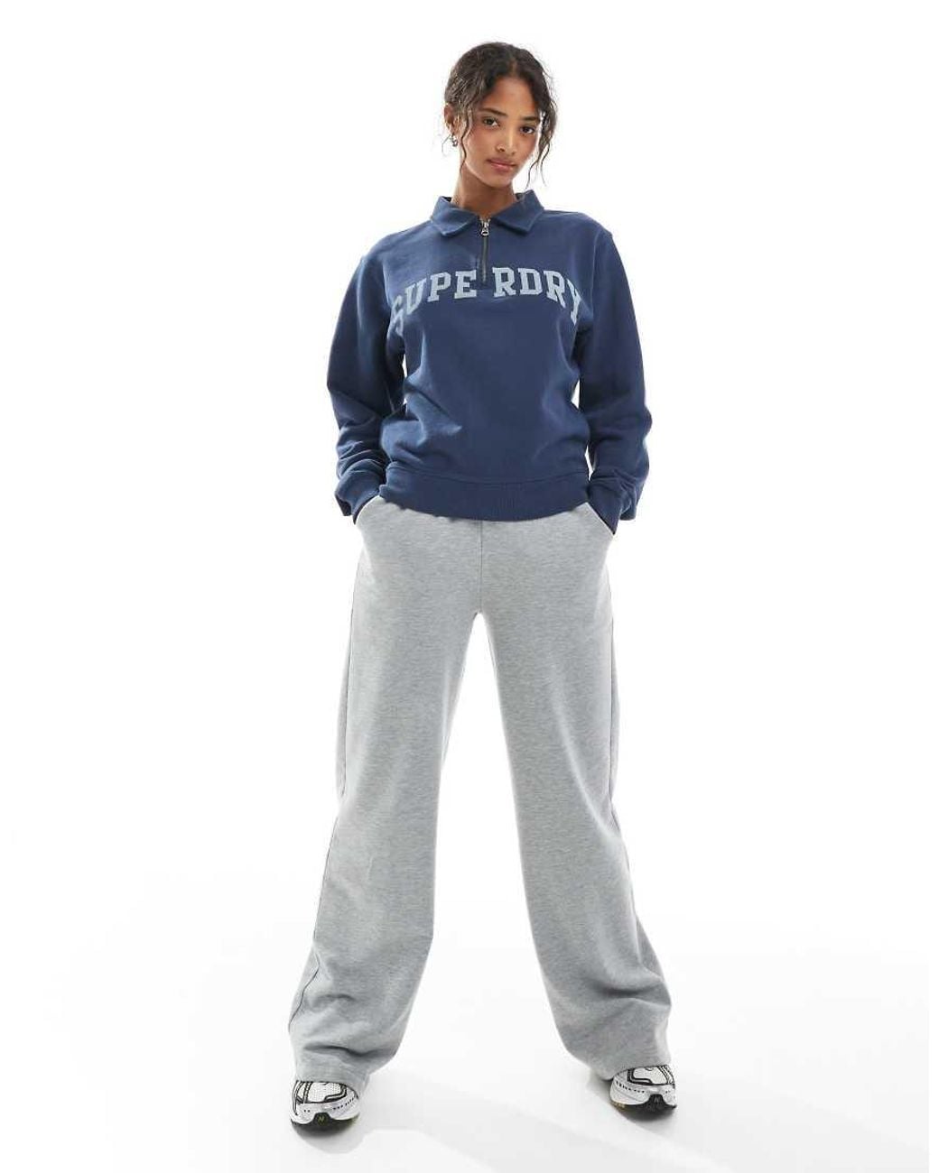 Superdry Blue Athletic Essentials Collared Half Zip