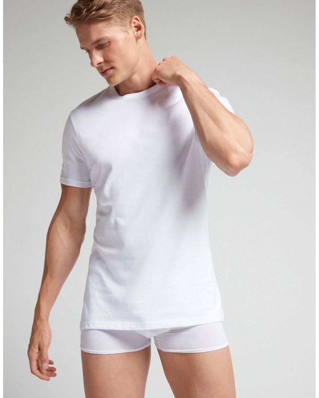 Intimissimi White Superior Cotton T-Shirt for men