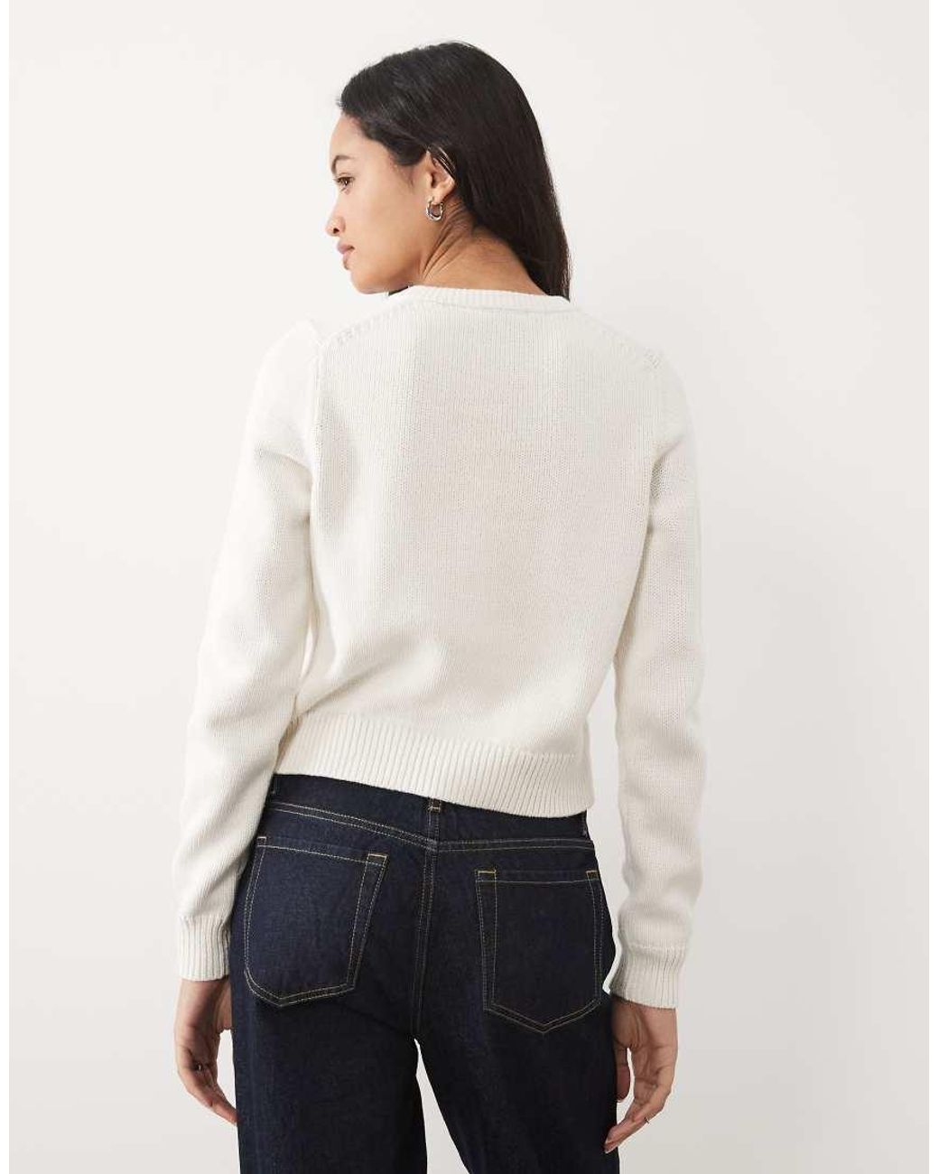 Abercrombie & Fitch White Knitted Micro Cardigan