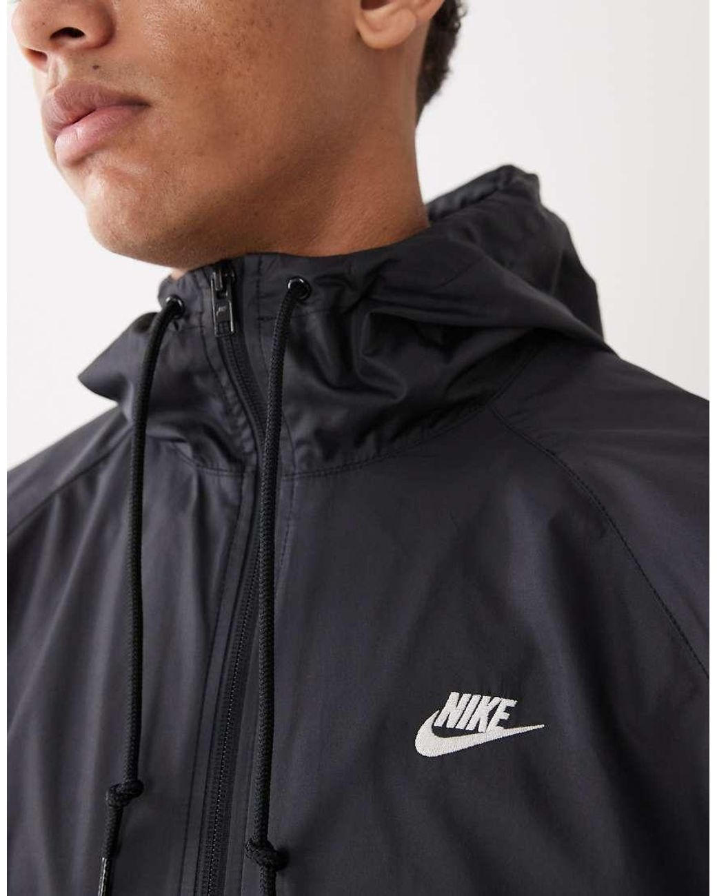 Nike Gray Windrunner Zip Hooded Jacket for men