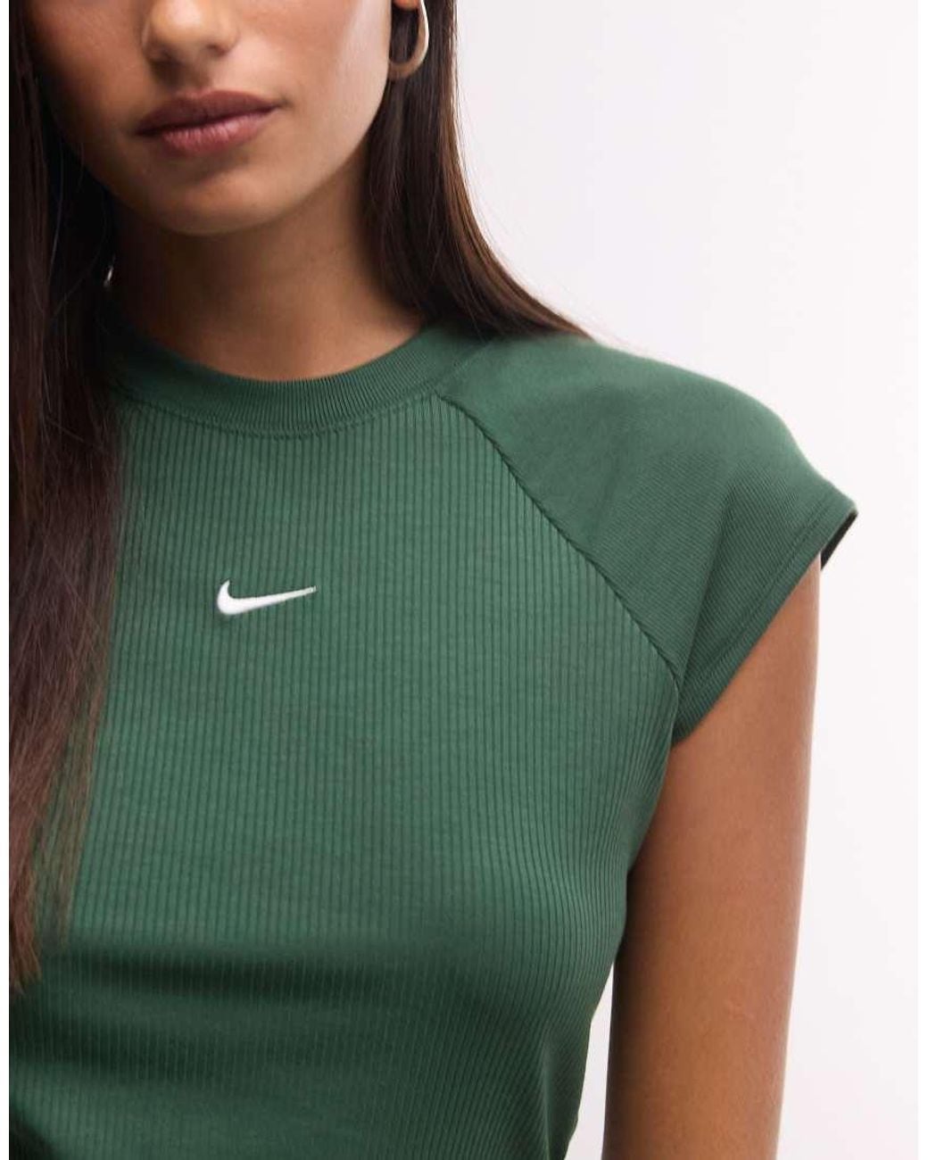 Nike Green Chill Ribbed Knit Top