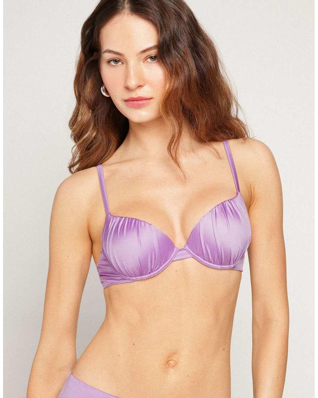 Tezenis Purple Shiny Glam Bikini Top