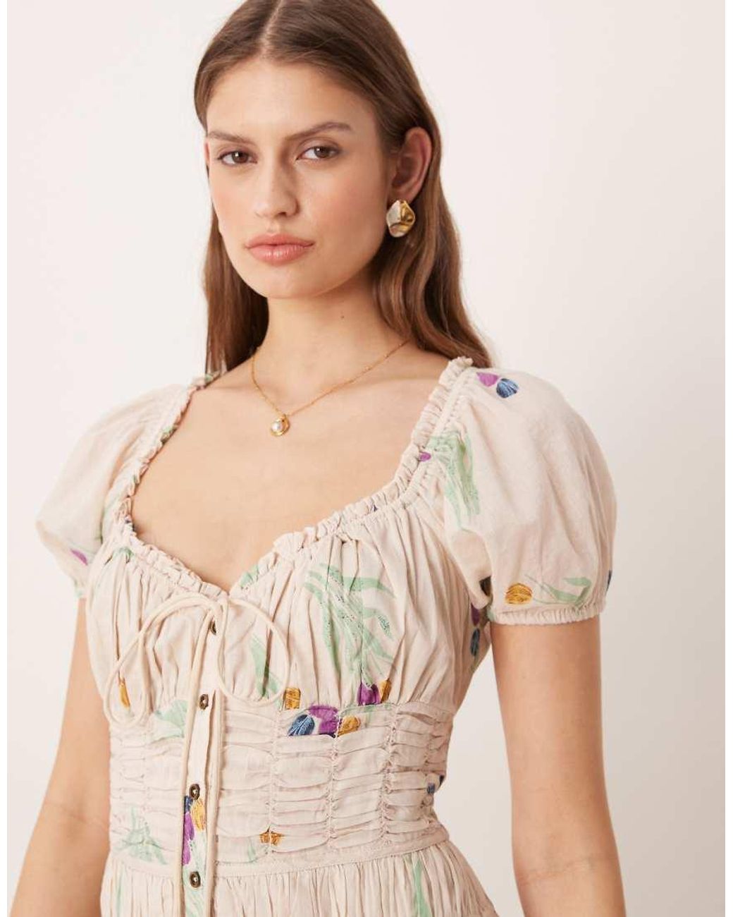 Free People Natural Coplete Me Button Down Midi Dress