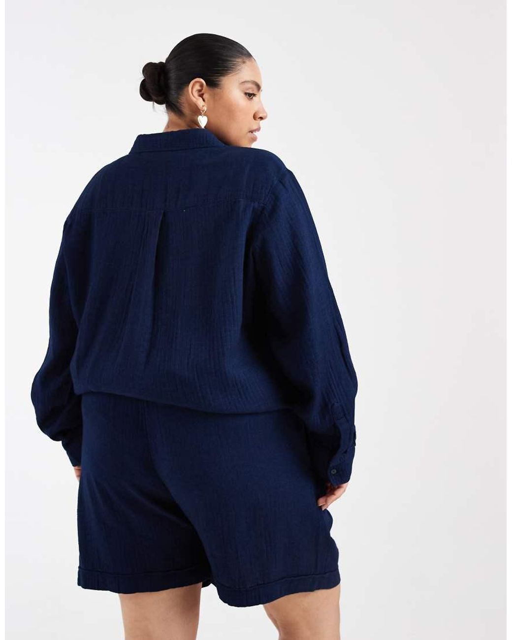 ONLY Blue Seersucker Shorts Co-Ord