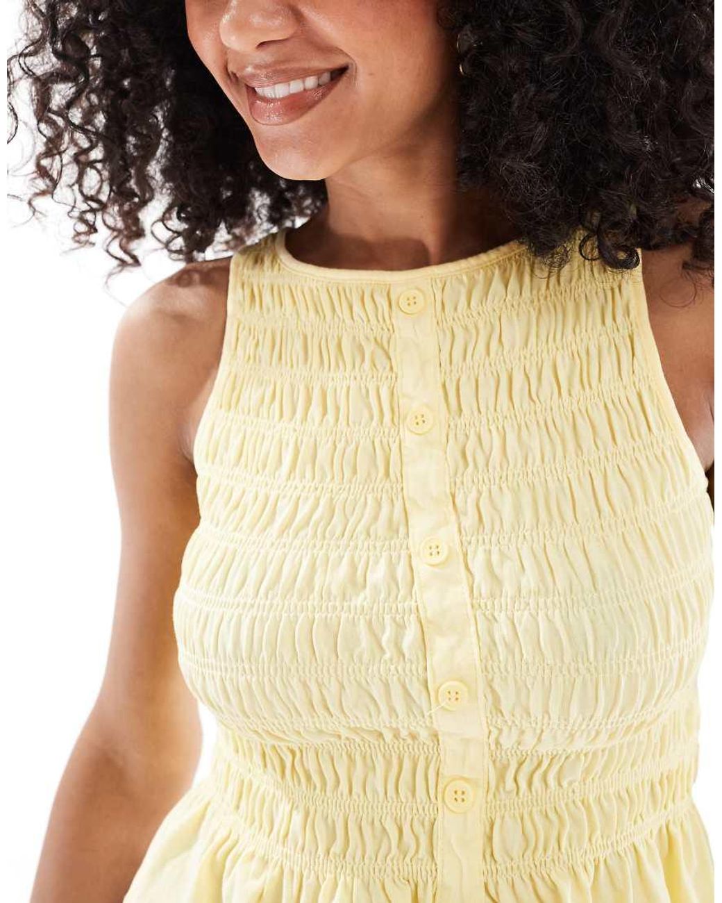 New Look White Shirred Button Through Vest