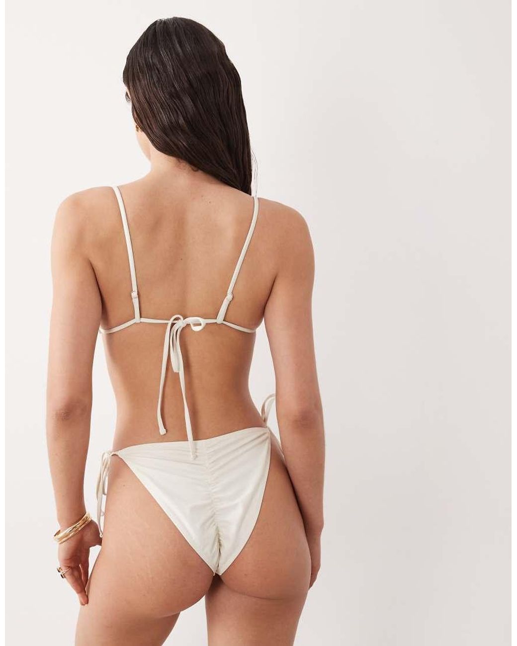 Miss Selfridge White Mix And Match Scrunchie Bikini Top