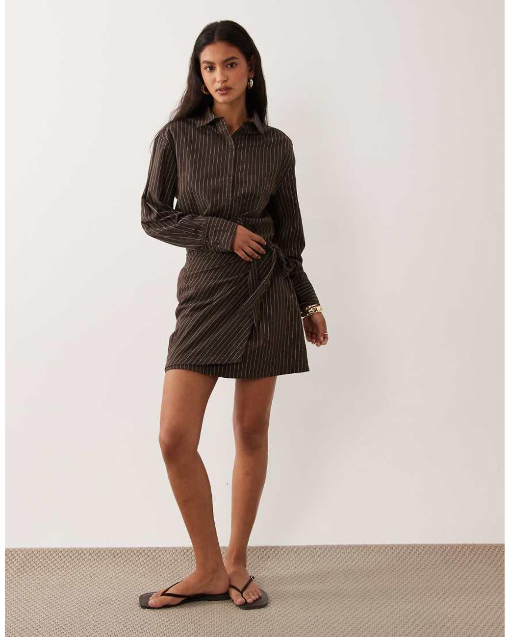 Cotton On Brown Shirt Mini Dress