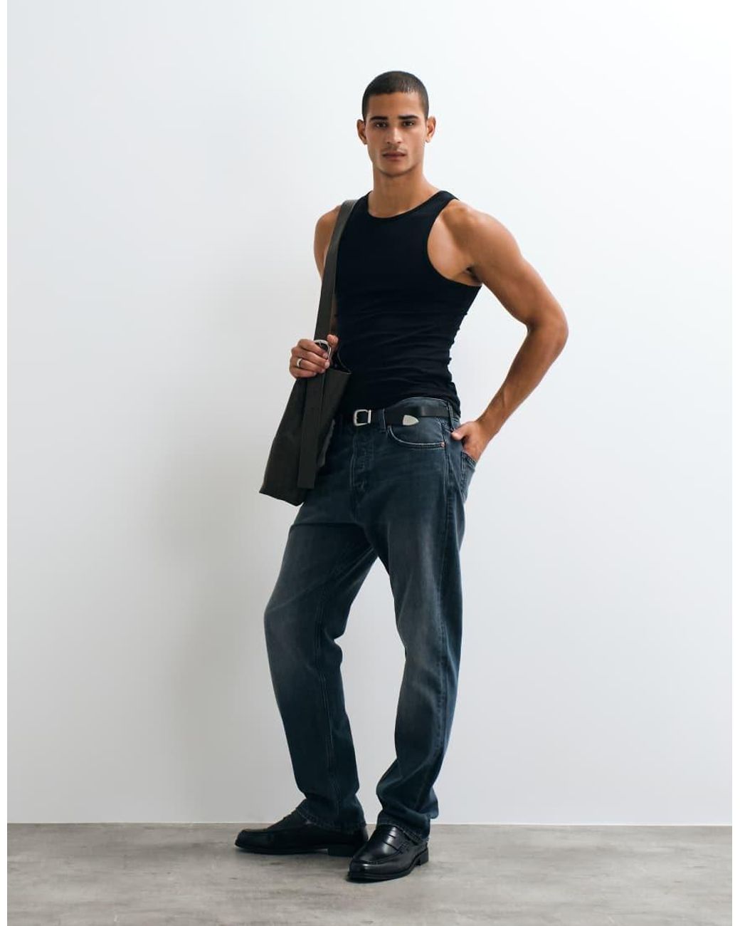 ASOS Blue Essentials Muscle Fit Vest for men