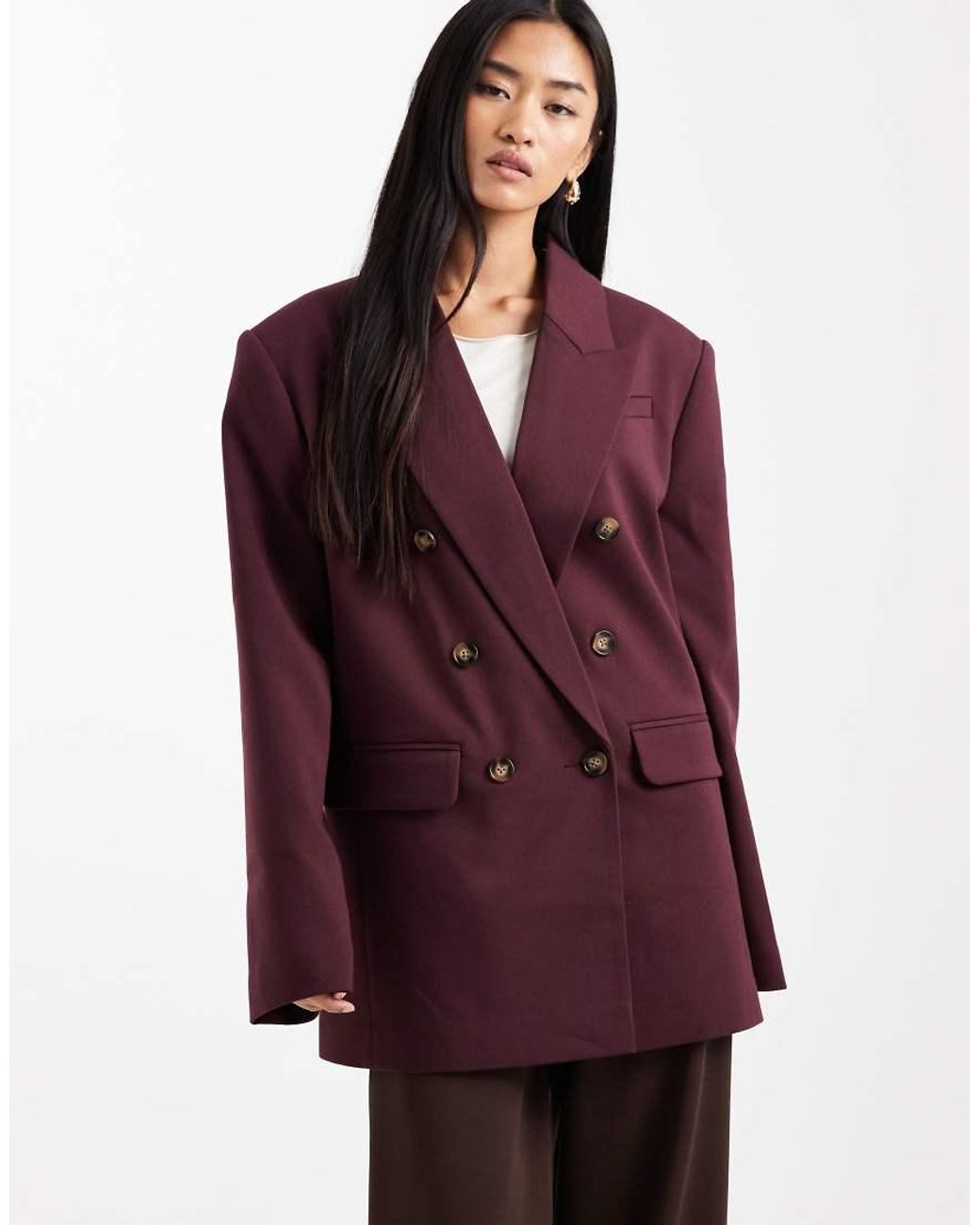 ASOS Tailored Double Breasted Power Shoulder Blazer