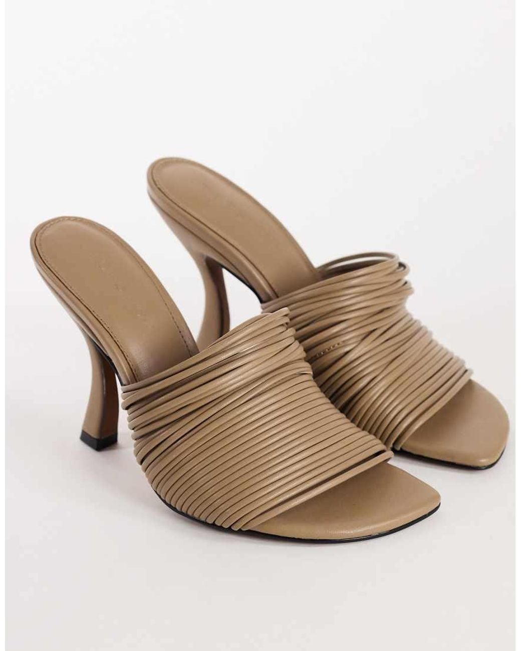 TOPSHOP Natural Wisteria Strappy Heeled Mule