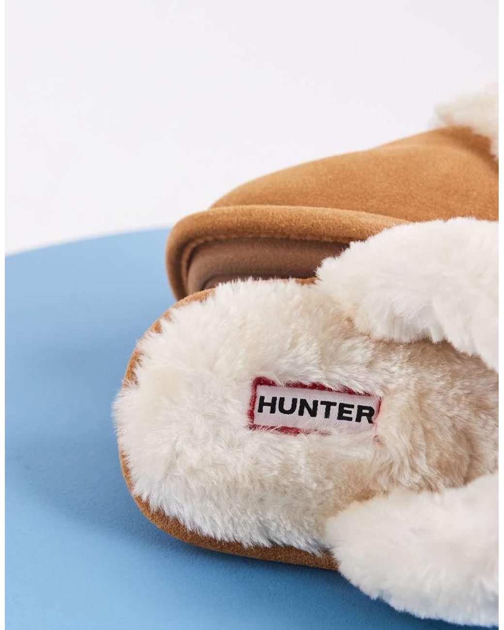 Hunter Blue Lined Mule Slippers
