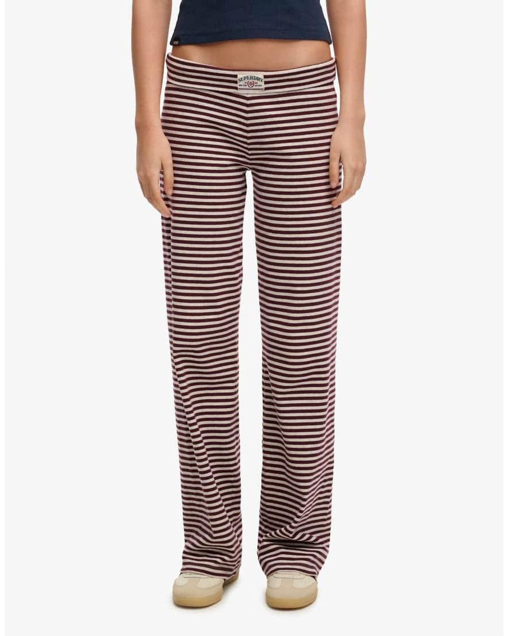 Superdry Blue Athletic Essentials Stripe Jersey Trousers
