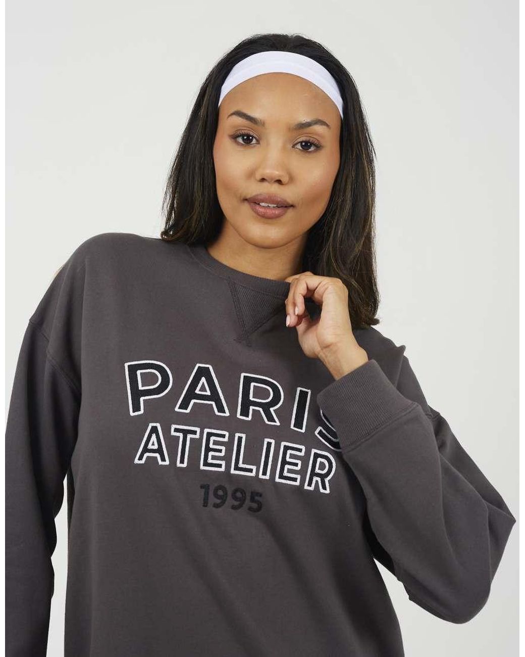 Brave Soul Gray Crew Neck Embroidered Sweatshirt