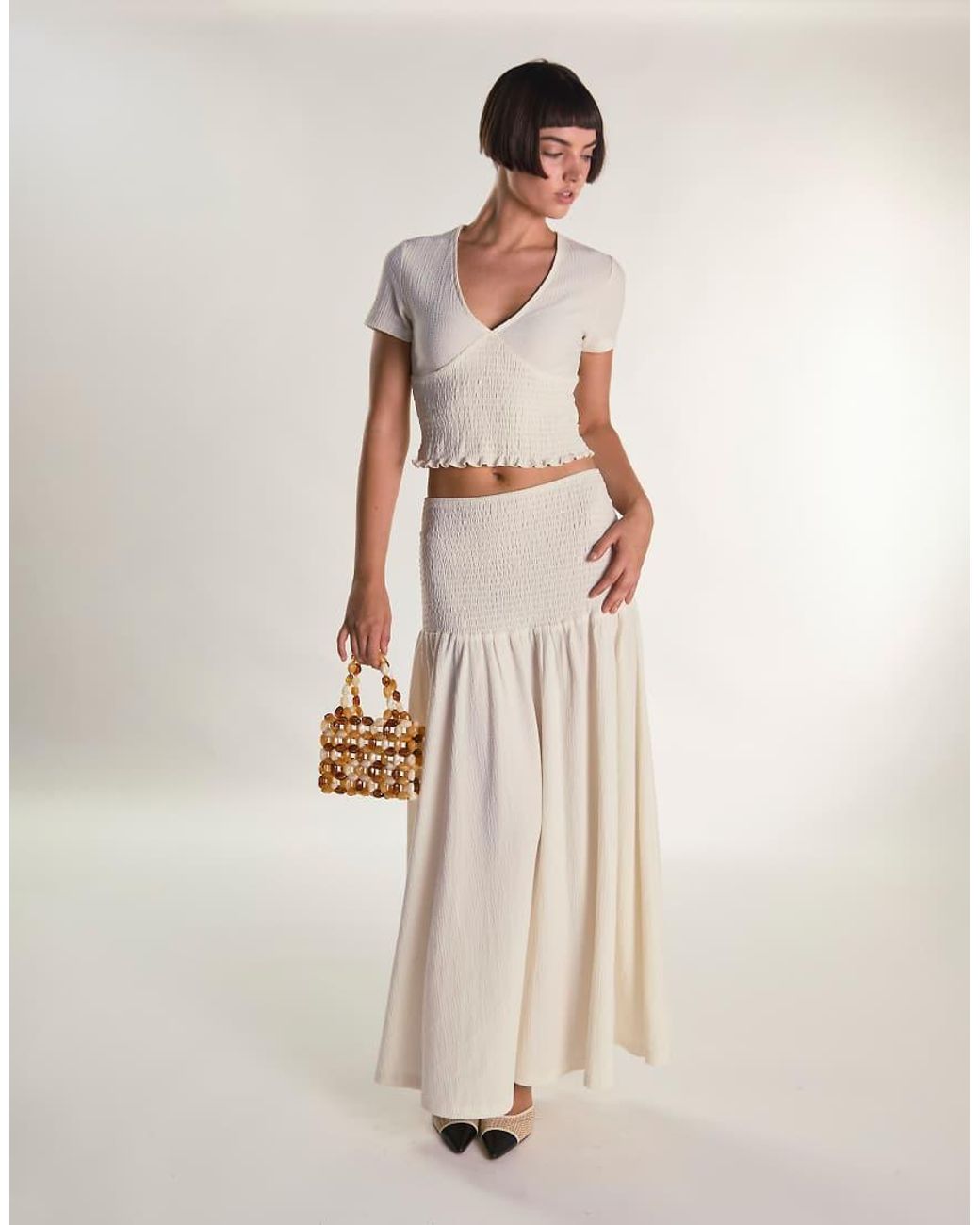 Glamorous Natural Drop Waist Maxi Skirt