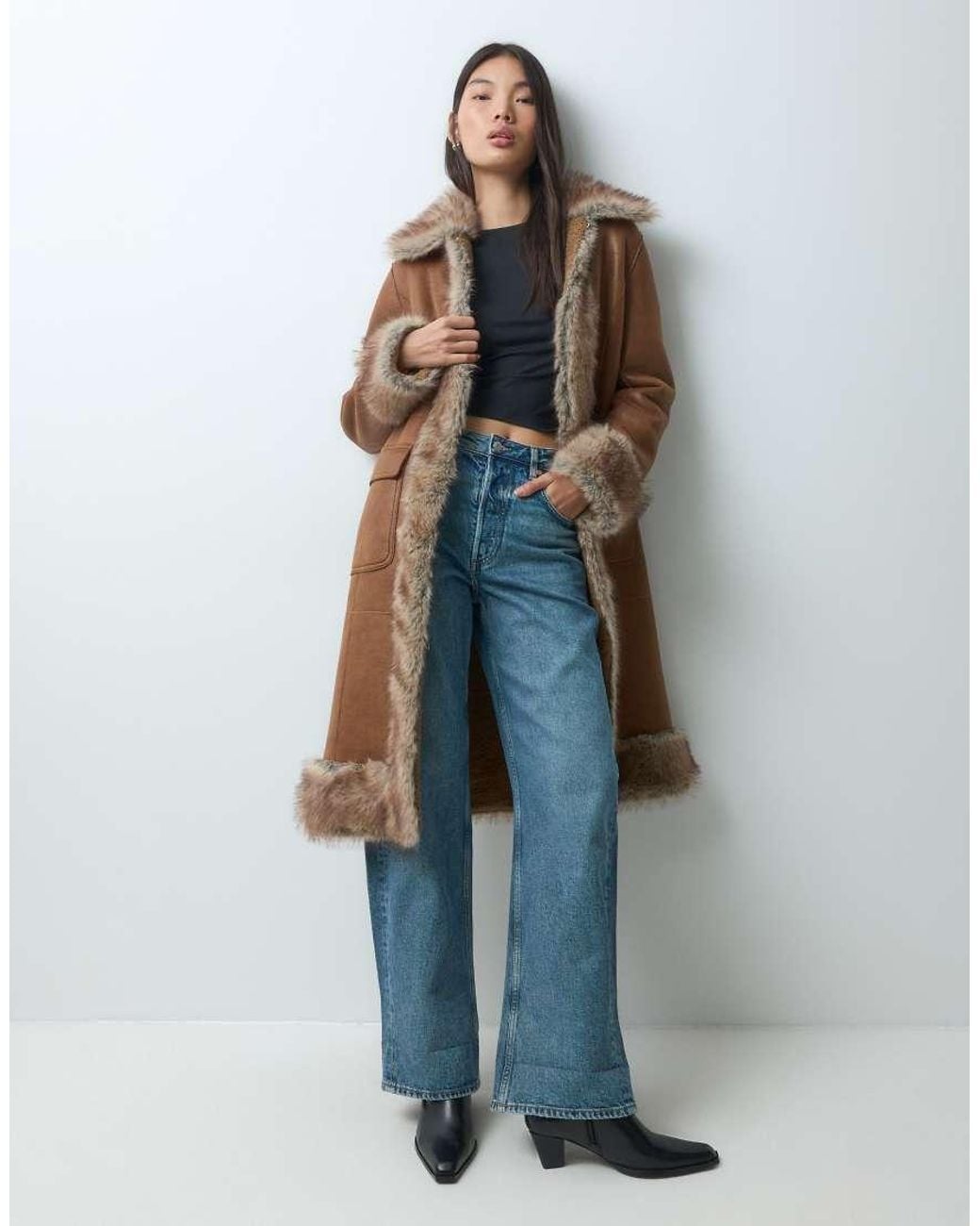 Urbancode Brown Faux Shearling Penny Lane Coat