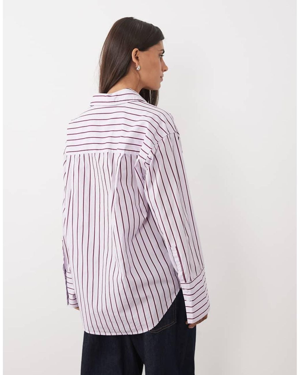 Gina Tricot Purple Oversized Poplin Shirt