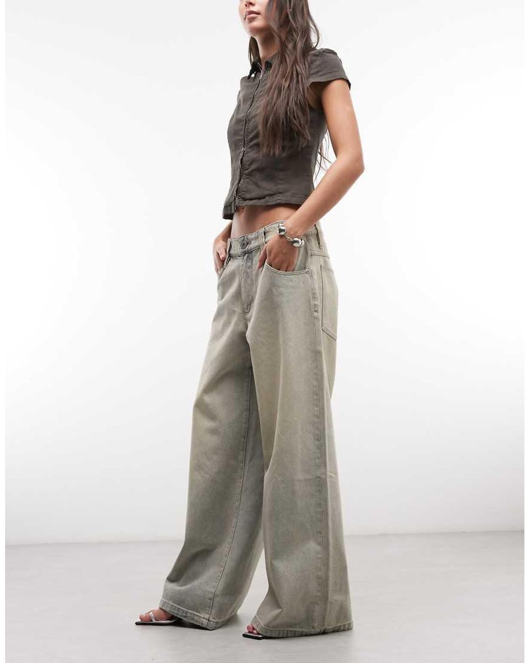 Abrand Jeans White Mega baggy Denim Jean Co-ord