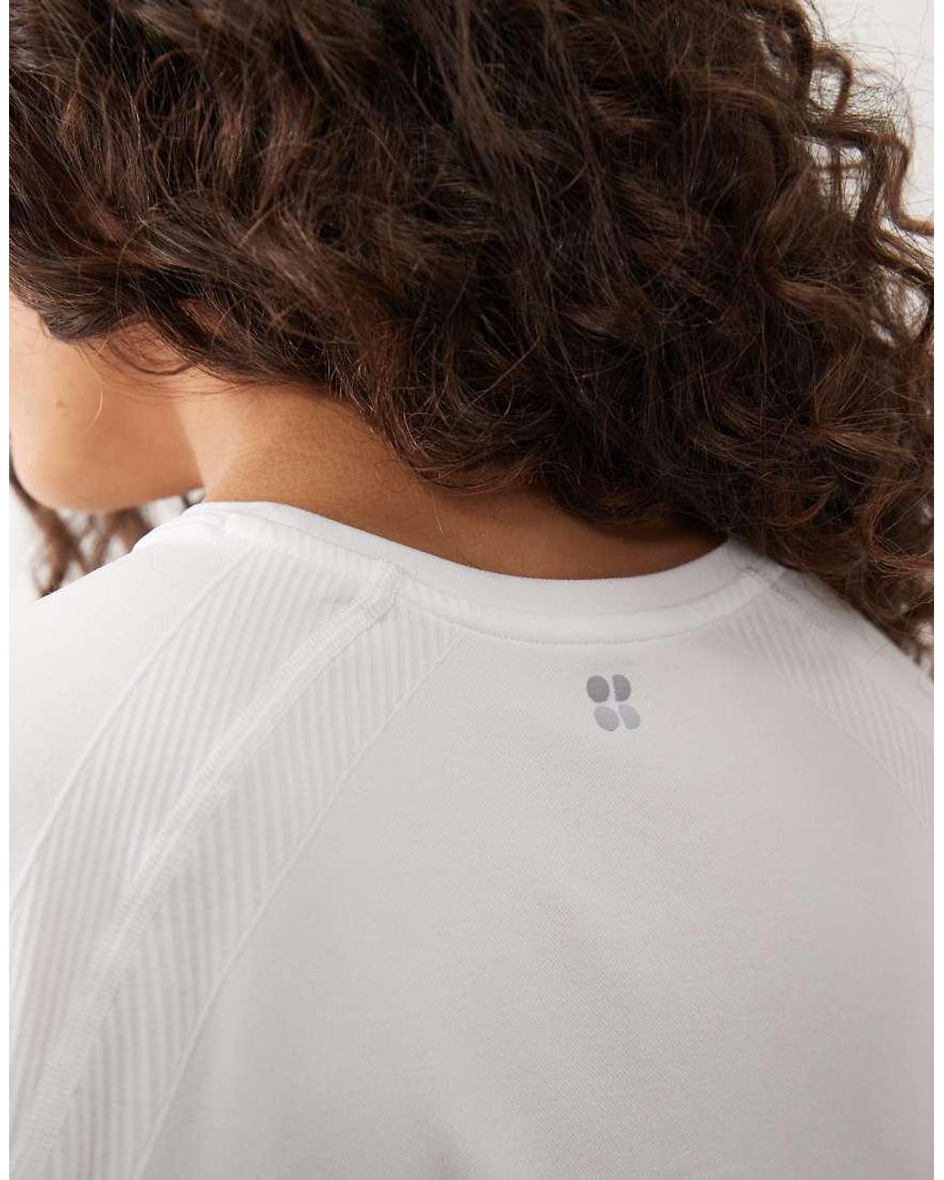 Sweaty Betty White Athlete Crop Seamless Workout T-shirt