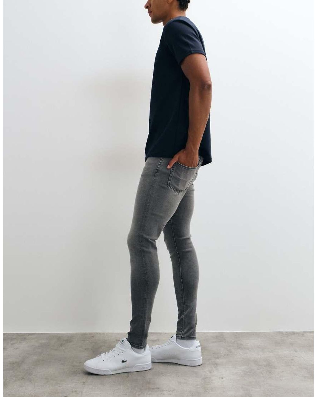 ASOS Blue Power Stretch Skinny Jeans for men