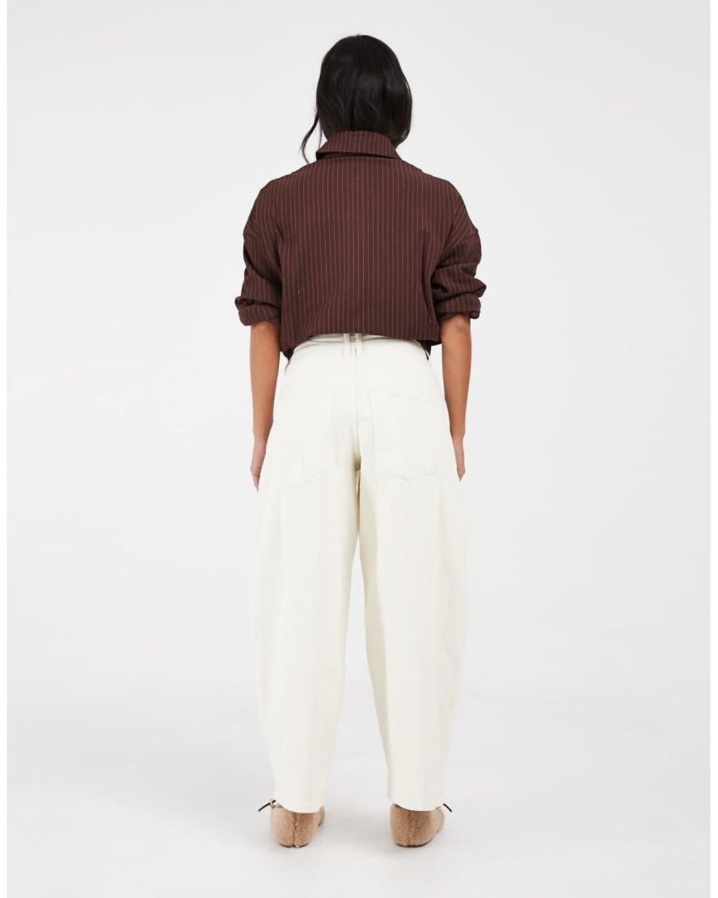 Only Petite Brown Tamy Barrel Jeans