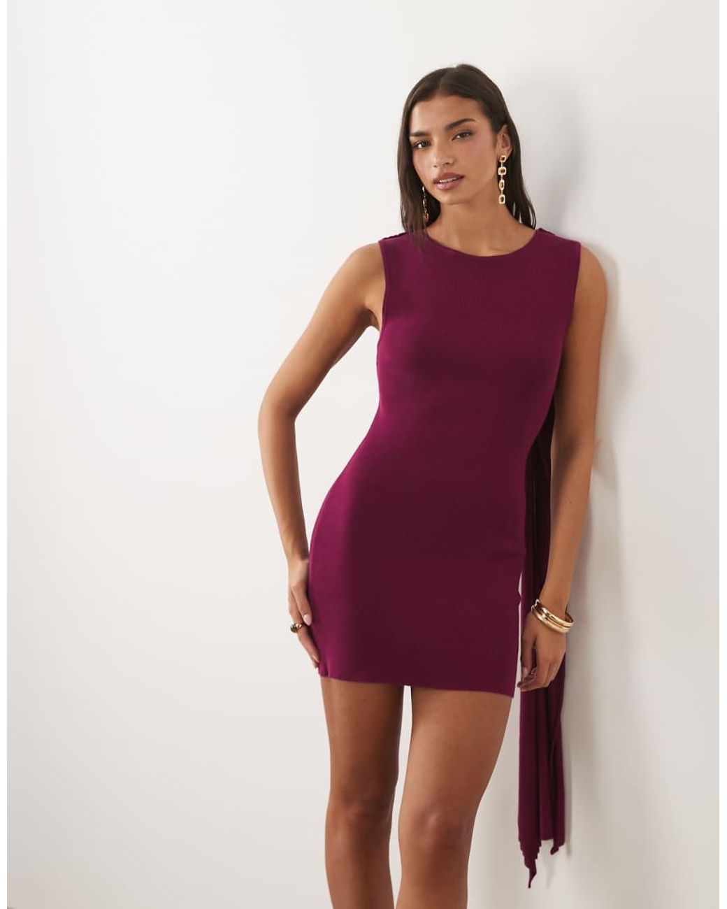 Gina Tricot Red Cape Mini Dress