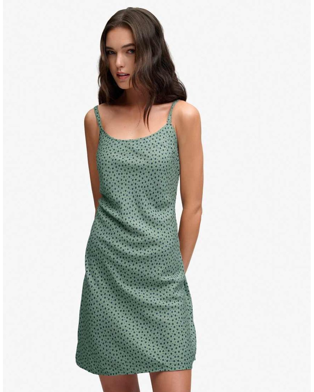 Superdry Blue Printed Cami Mini Dress