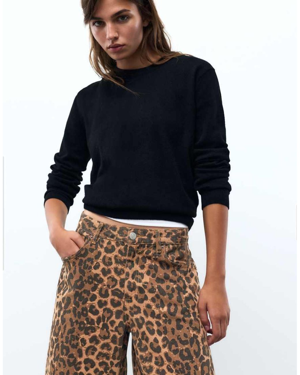 Pull&Bear Blue Leopard Jorts