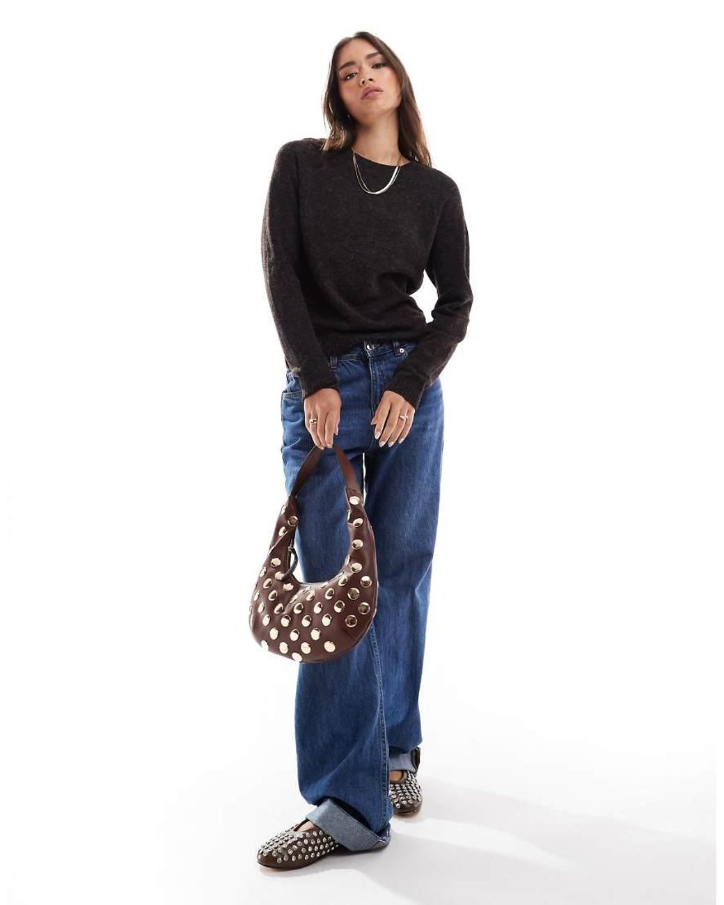 Vero Moda Black Round Neck Knitted Jumper