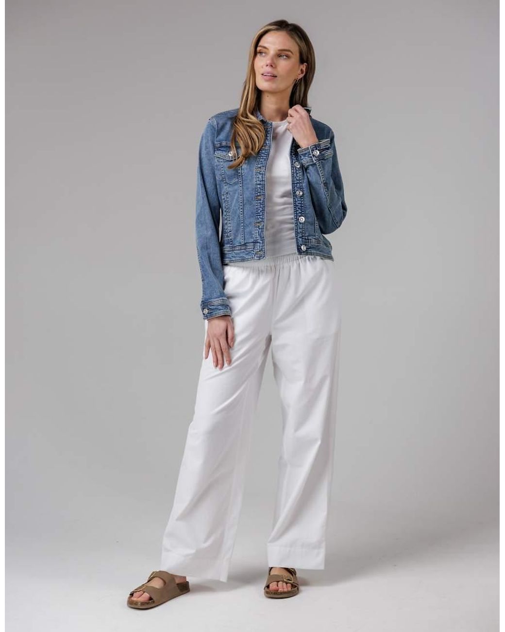 French Connection Blue Cotton Blend Slim Fit Denim Jacket