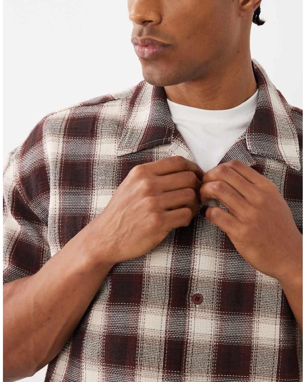 Only & Sons Brown Relaxed Fit Short Sleeve Shirt for men