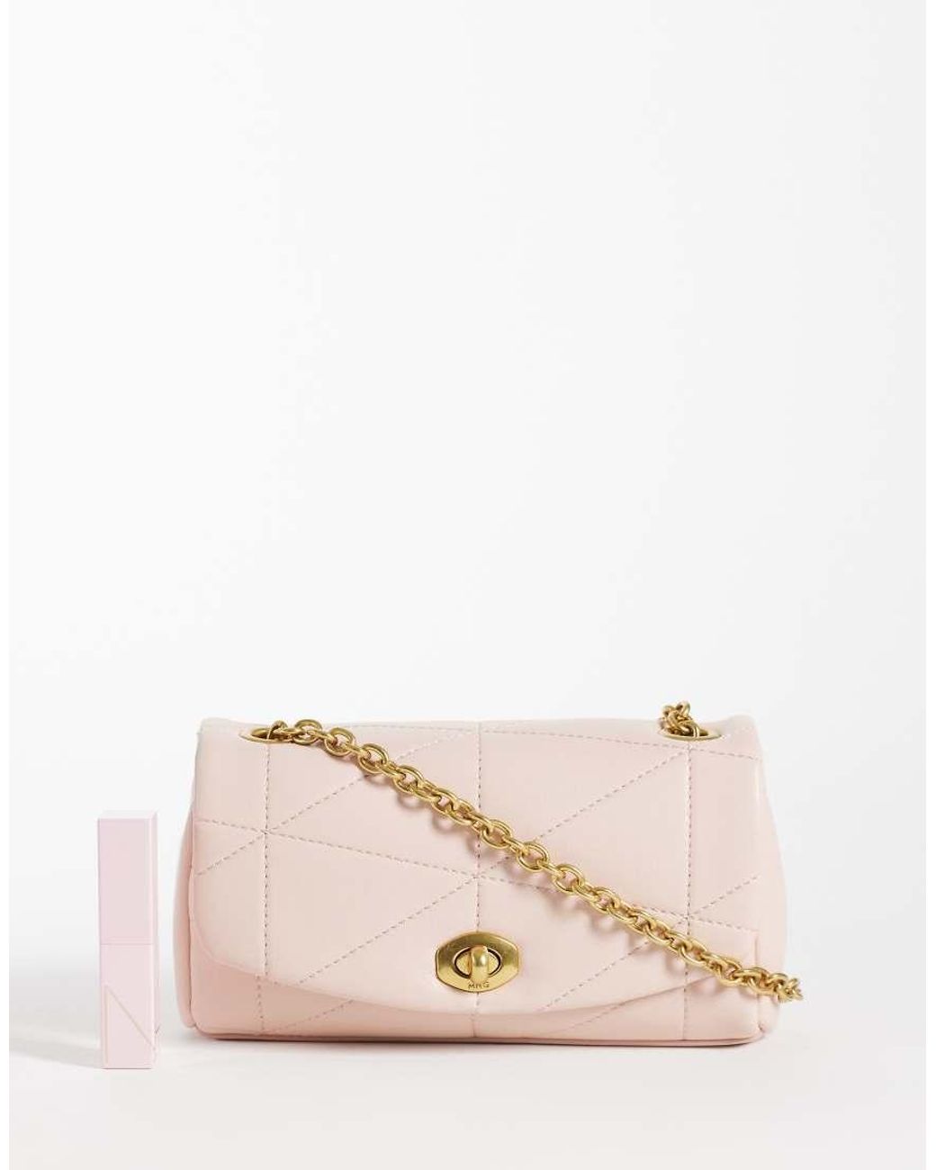 Mango Natural Cross-body Bag With Chain Strap