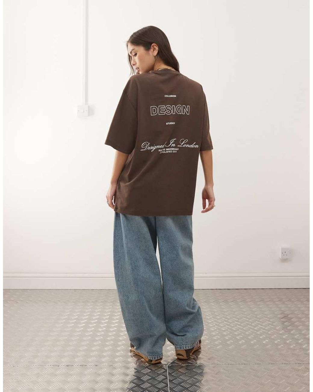 Collusion Brown Acid Wash Logo Tee