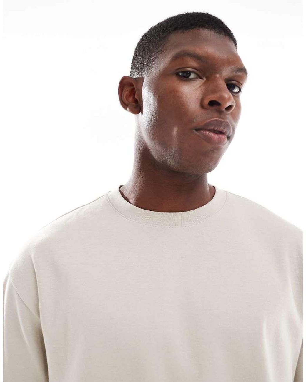 Only & Sons White Relaxed Fit Airflex T-shirt for men