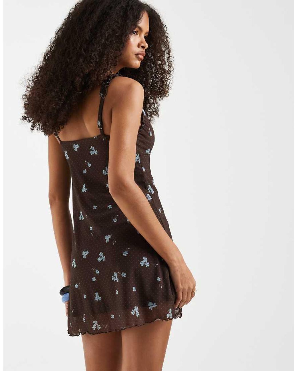 Hollister Brown V-neck A-line Mini Dress