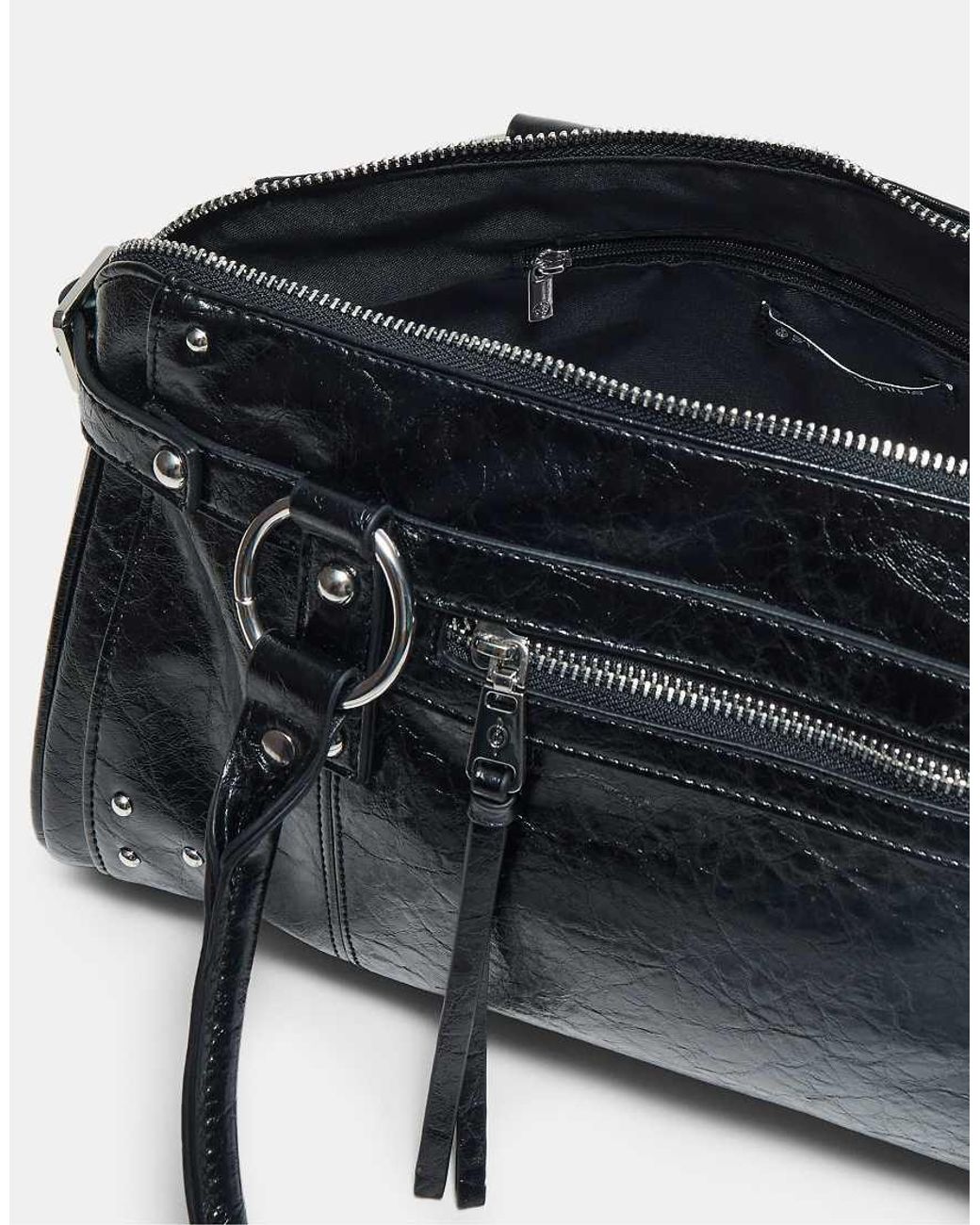Stradivarius Blue Studded Shoulder Bag