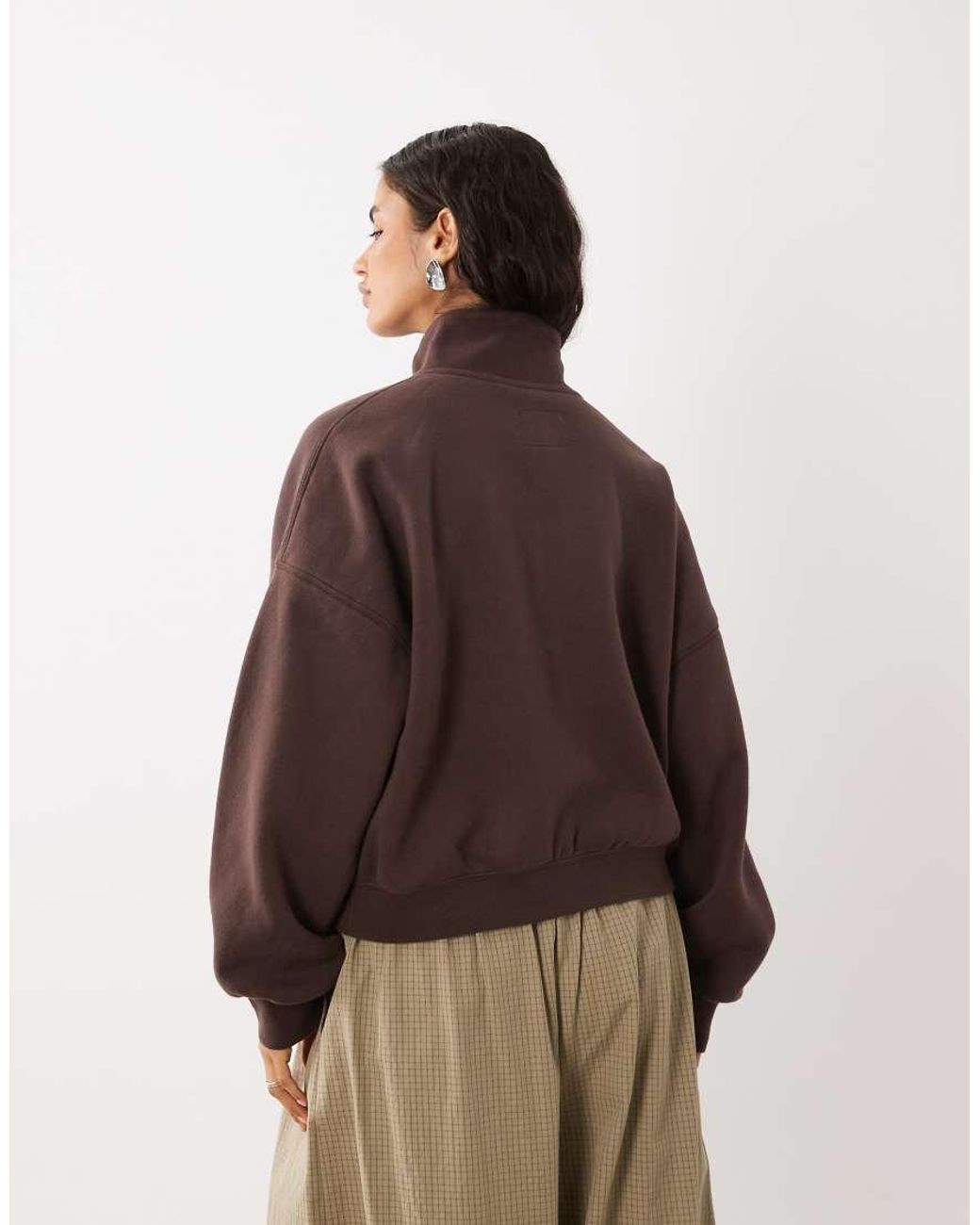 Abercrombie & Fitch Brown 1/4 Zip Sweatshirt