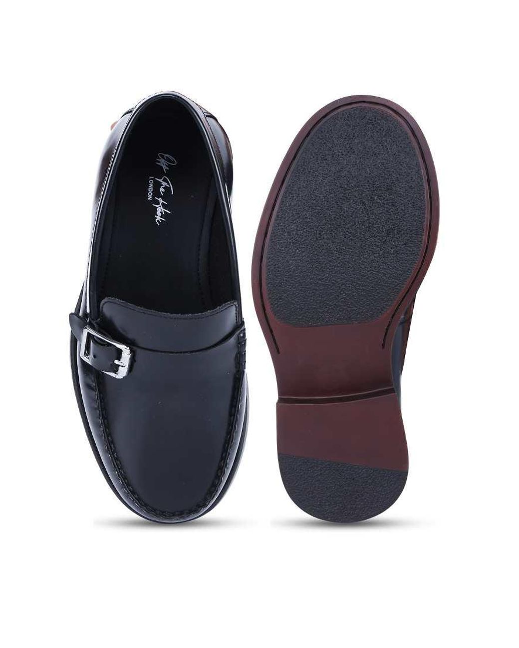 OFF THE HOOK Blue Eaton Leather Buckle Loafers for men