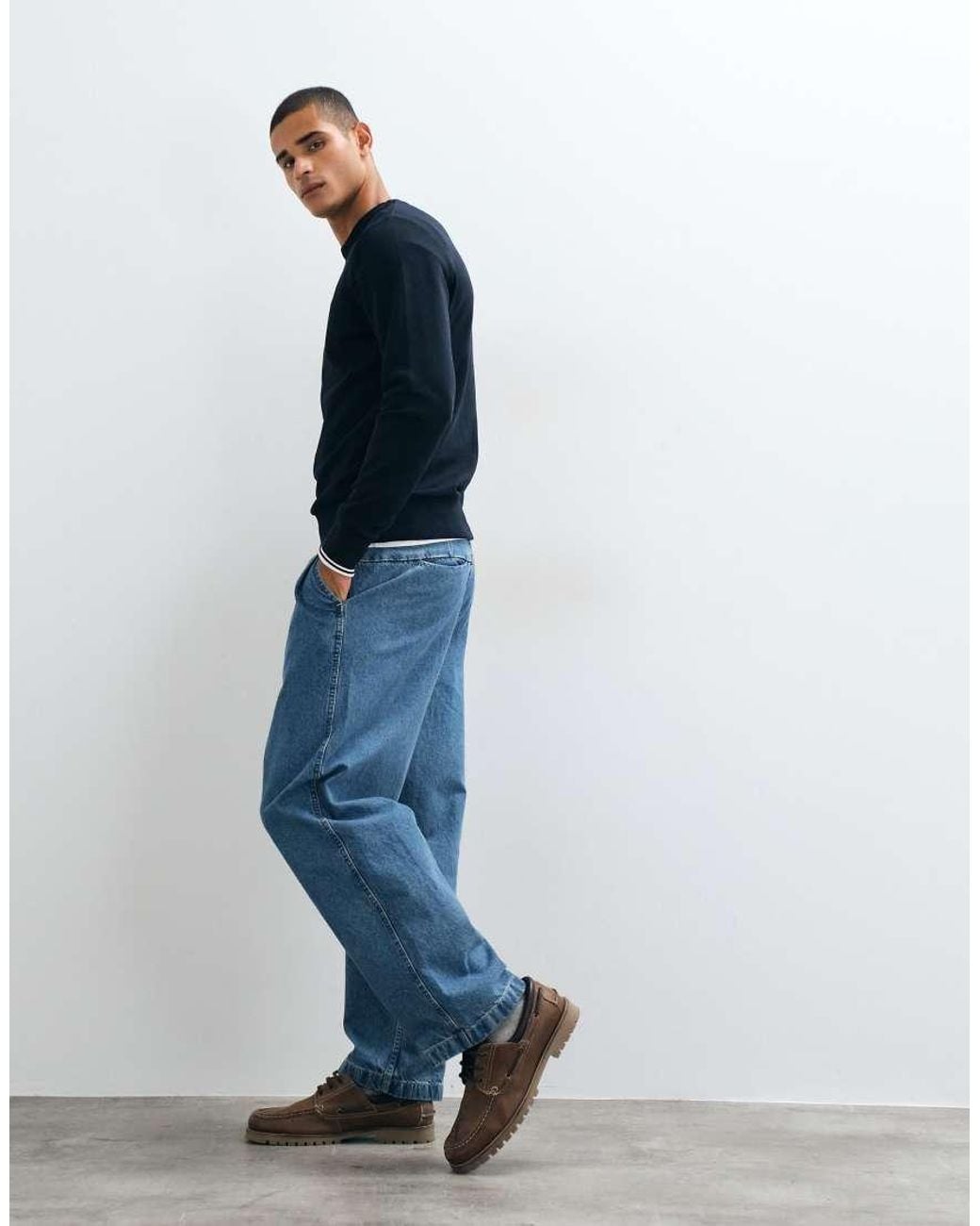 Fred Perry Blue Crew Neck Sweat for men