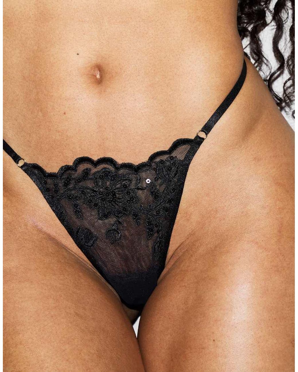 Ann Summers Black The Icon Crotchless String
