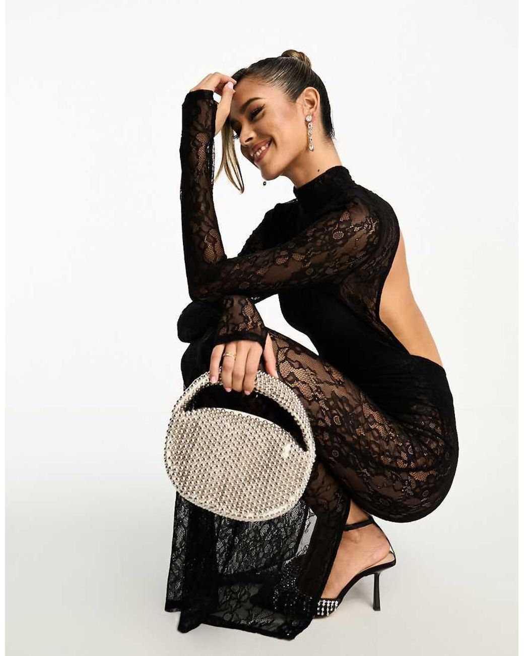 asos design lace overlay bodysuit maxi dress in black Body Size:9 US Women (6 AU/UK) men's casual boots Black Dresses | Aritzia this regular fit dress