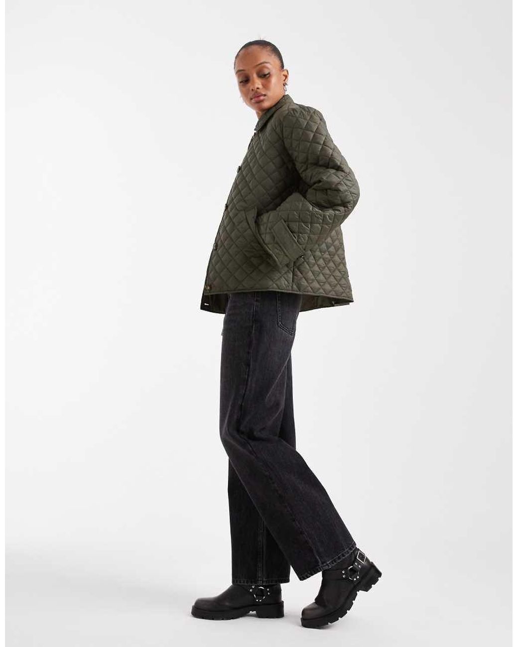 Vero Moda Brown Button Down Quilted Jacket