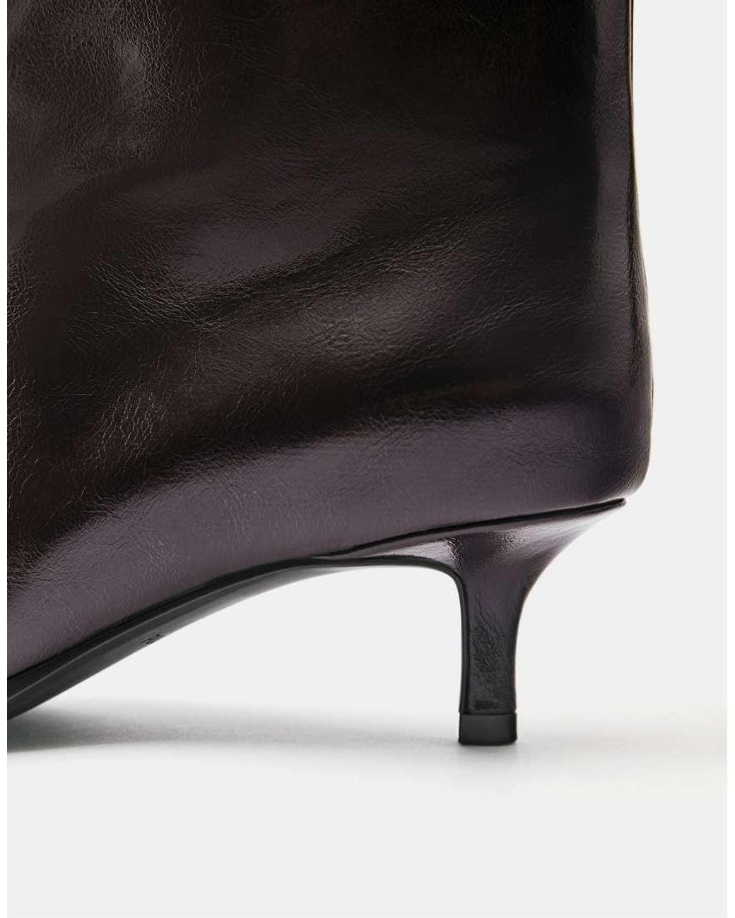 Pull&Bear Black Tall Kitten Heel Boots